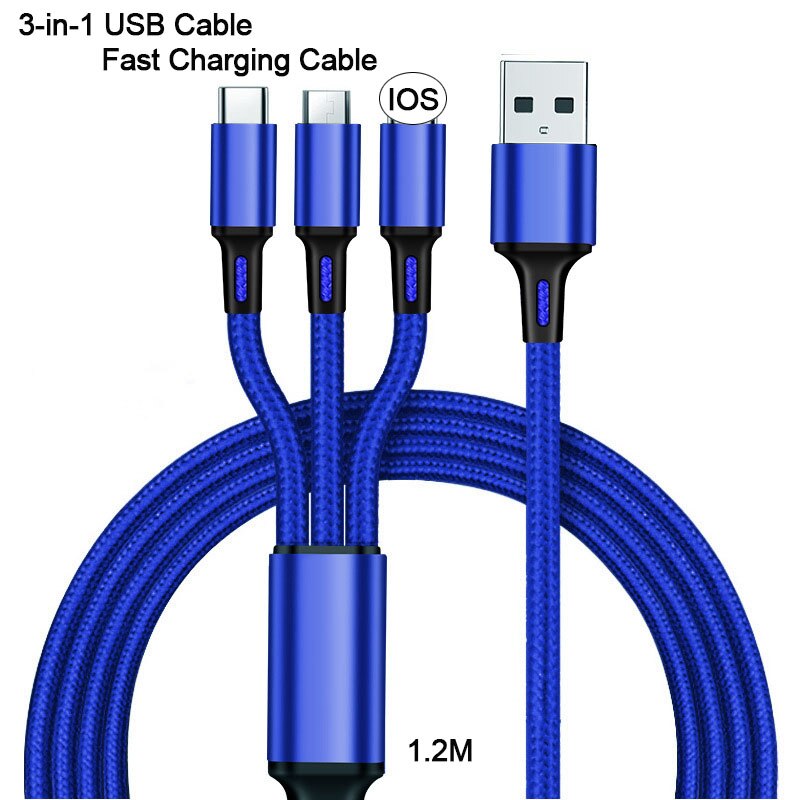 3 In 1 USB Fast Charging Cable